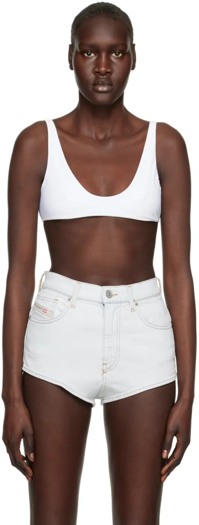 Diesel White Taratwist Bikini Top In 100 White