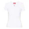Diesel White Stretch Cotton T-shirt With Logo In White