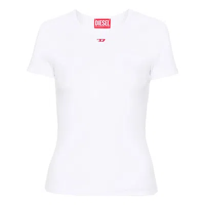 DIESEL DIESEL WHITE TOPS - T-SHIRTS & JERSEYS WOMEN