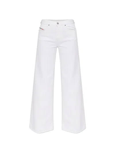Diesel White Wide Leg Denim Jeans