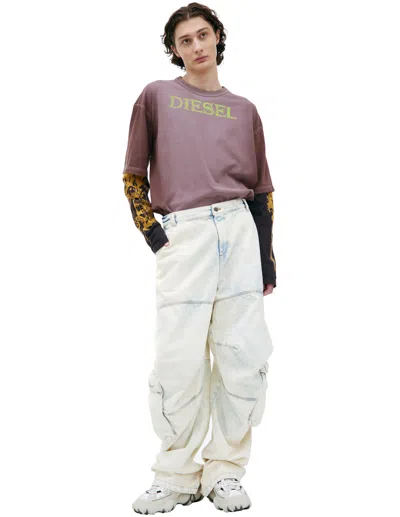 Diesel Wide Jeans D-arne 0cbcv In White