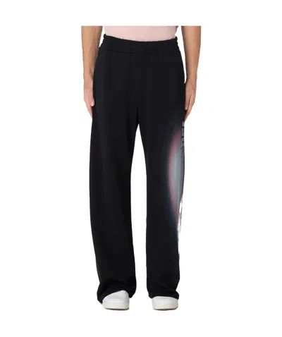 Diesel Wide-leg Casual Pants In Black