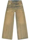 Diesel Straight-leg Jeans In Faded Beige Cotton In Neutrals