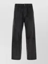 Diesel Wide Leg Denim Trousers With Textured Finish