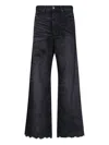 Diesel Jeans Dalla Gamba Ampia In Denim Nero  Donna In Black