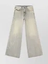 Diesel High-waisted Wide-leg Jeans With Faded Finish In Gray