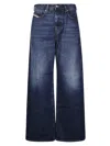 Diesel Wide-leg High-waist Denim Jeans With Vintage Wash In Blue