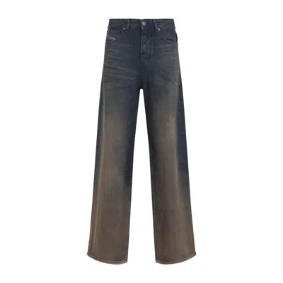Diesel Wide-leg High-waist Jeans In Faded Blue Lyocell