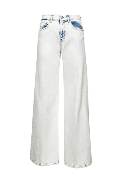 Diesel Wide-leg High-waist Jeans With Light Wash