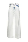 Diesel Wide-leg High-waist Jeans With Light Wash In White