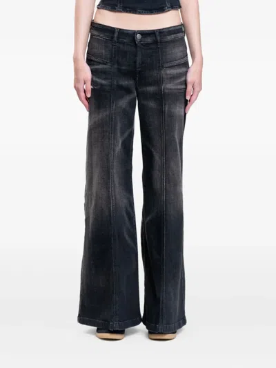 Diesel Wide-leg High-waisted Jeans In Black