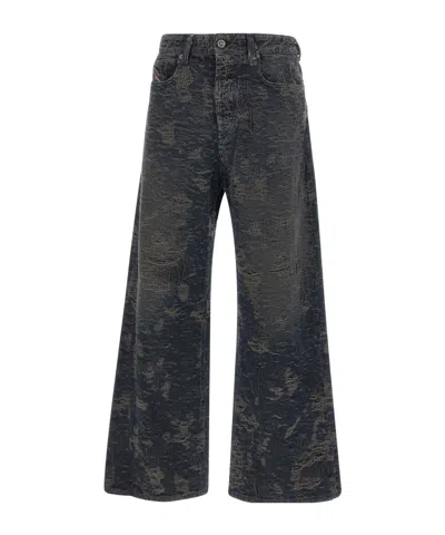 Diesel Wide-leg Jeans In Black