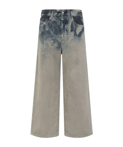 Diesel Wide Leg Jeans In Brown