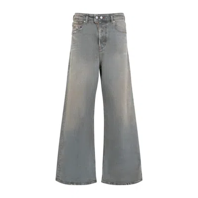 Diesel Wide-leg Jeans With Classic Five-pocket Styling In Grey