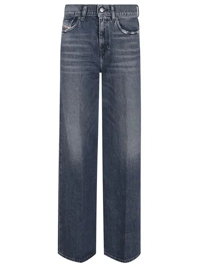 Diesel Wide-leg Jeans With High Waist In Blue