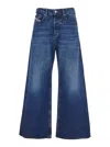 Diesel 'd-sire 1996' Blue Jeans With Wide Leg And Logo Patch On The Rear In Blue