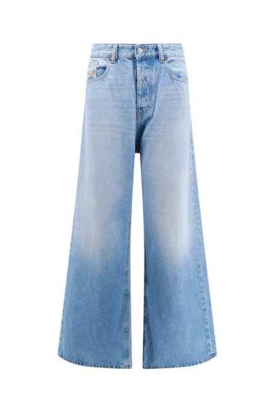 Diesel Wide-leg Light Blue Jeans