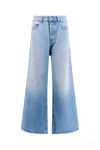 Diesel Wide-leg Light Blue Jeans In Blue