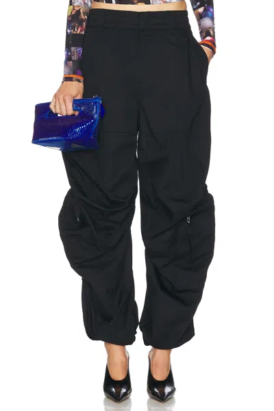 Diesel Wide Leg Pant In Deep Black