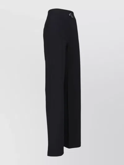 Diesel Wide Leg Pants Side And Back Pockets In Black