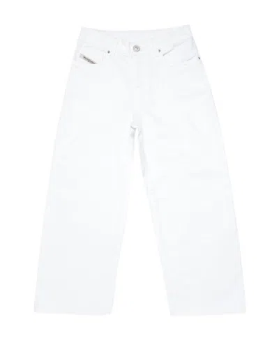 Diesel Wide-leg Straight Jeans In White