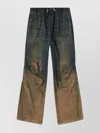 Diesel Wide Leg Trousers Drawstring Waist In Blue