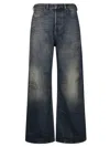 Diesel Wide-leg Vintage Wash Jeans With Distressed Detailing In Blue