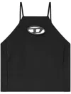Diesel Black Stretch Polyester Blend T-wilight Top In Black