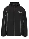 Diesel Contrast Piping Logo-patch Windbreaker In Black