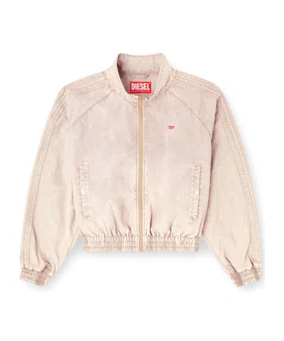 Diesel Windbreaker In Treated Taslan In Gold