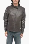 Diesel Windbreaker J-sofori Jacket With Wax Effect In Black