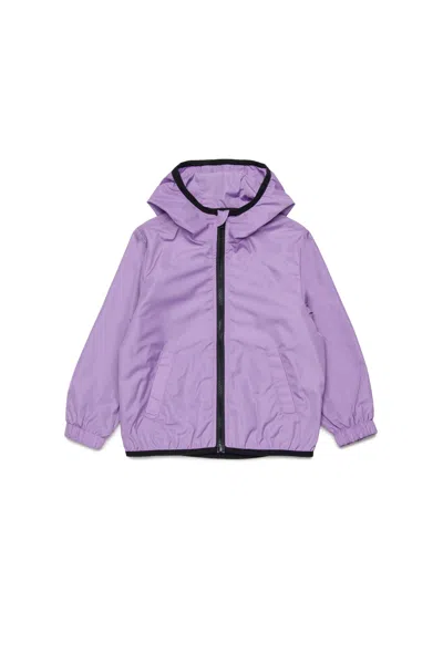 Diesel Babies' Windbreaker Jacket With Maxi Oval D Logo In Violet