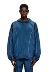 Diesel Windbreaker With Destroyed Piping In Blue