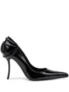Diesel Heel Detail Pointed Toe Stiletto Pumps In Black
