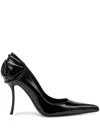 Diesel Heel Detail Pointed Toe Stiletto Pumps In Black