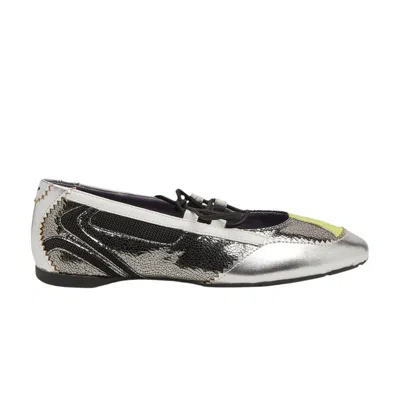 Pre-owned Diesel Wmns  D-mile Lace Up Ballerina 'silver' | Women's Size 8