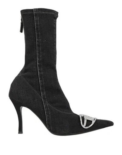 Diesel Woman Ankle Boots Black Size 7.5 Textile Fibers