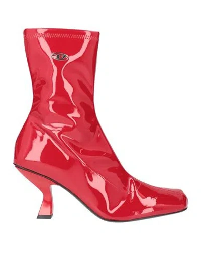 Diesel Woman Ankle Boots Red Size 7.5 Synthetic Material