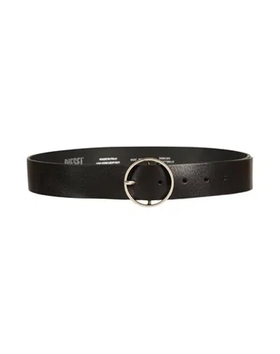 Diesel Woman Belt Black Size 30 Cow Leather