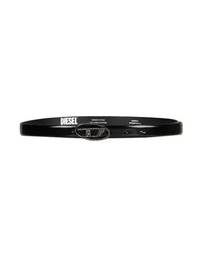 Diesel Woman Belt Black Size 30 Leather