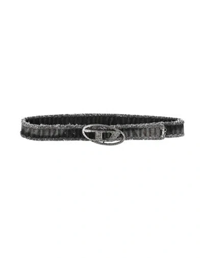 Diesel Woman Belt Black Size 32 Cotton, Zamak