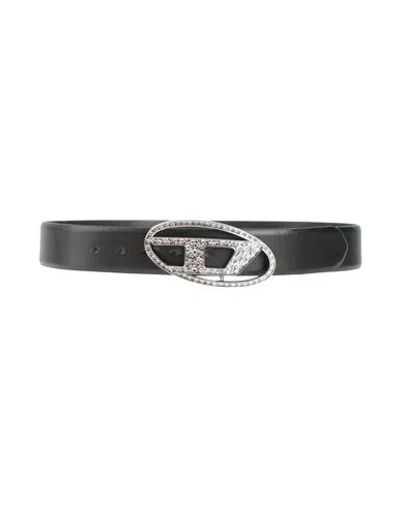 Diesel Woman Belt Black Size 34 Cow Leather, Zamak