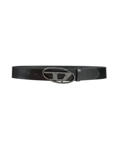 Diesel Woman Belt Black Size 36 Cow Leather