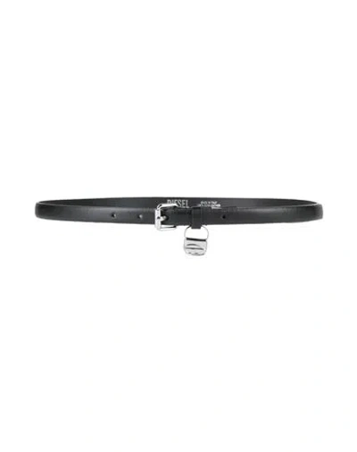 Diesel Woman Belt Black Size 38 Cow Leather
