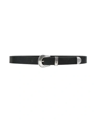 Diesel Woman Belt Black Size 38 Cow Leather