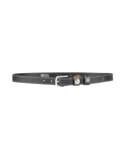 Diesel Woman Belt Black Size 38 Cow Leather