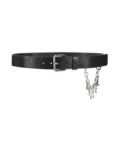 Diesel Woman Belt Black Size 38 Cow Leather