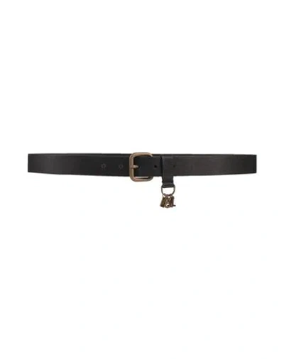 Diesel Woman Belt Black Size 39.5 Leather