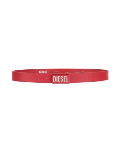Diesel Woman Belt Brick Red Size 39.5 Cow Leather