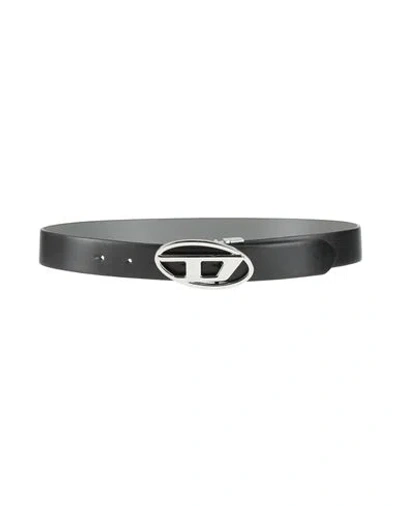 Diesel Woman Belt Grey Size 32 Cow Leather, Zamak In Black